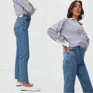 EVERLANE The Curvy ’90s Cheeky® Straight Jean in Medium Blue Wash